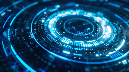 High-tech circle digital HUD screen creative background, technology line big data background