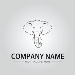 Elephant head logo company design vector image on the white background
