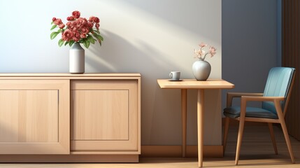 dining room with flowers