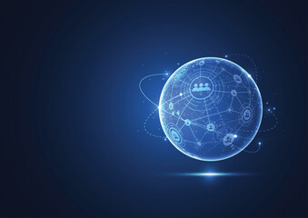 Global network connection. World map point and line composition concept of global business. Vector Illustration