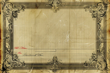 Elegant vintage certificate template with ornamental borders