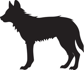 Hyena Silhouette Vector Illustration White Background