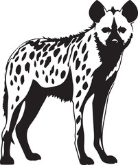 Hyena Silhouette Vector Illustration White Background