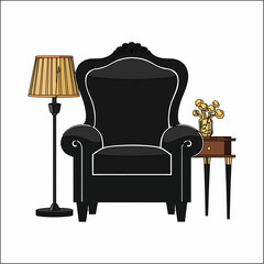 Back Chair Vector Icon Design