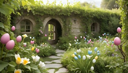 Craft an easter egg hunt in a secret garden with upscaled 11