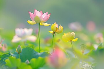 morning, in the lotus pond in the valley