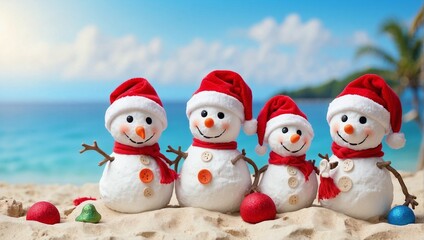 snowman on the beach