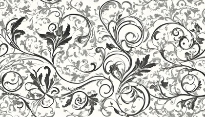 Scrollwork patterns with elegant curves and decora upscaled 3