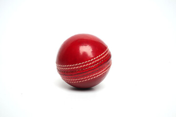 red cricket leather ball isolated 