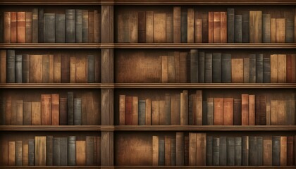 A vintage bookshelf texture for a scholarly and in