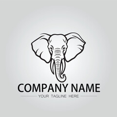 Obraz premium Elephant head logo company design vector image on the white background