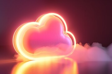 creative 3d cloud computing icon