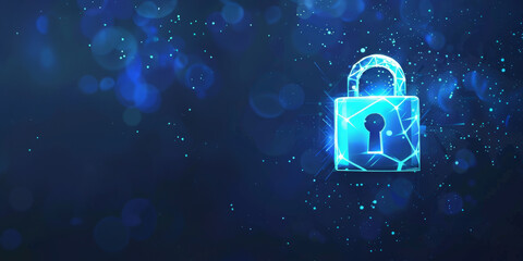 Cyber security background with digital padlock. technology lock internet protection