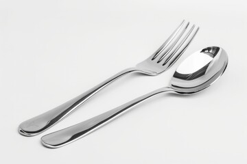 spoon and fork on a white background