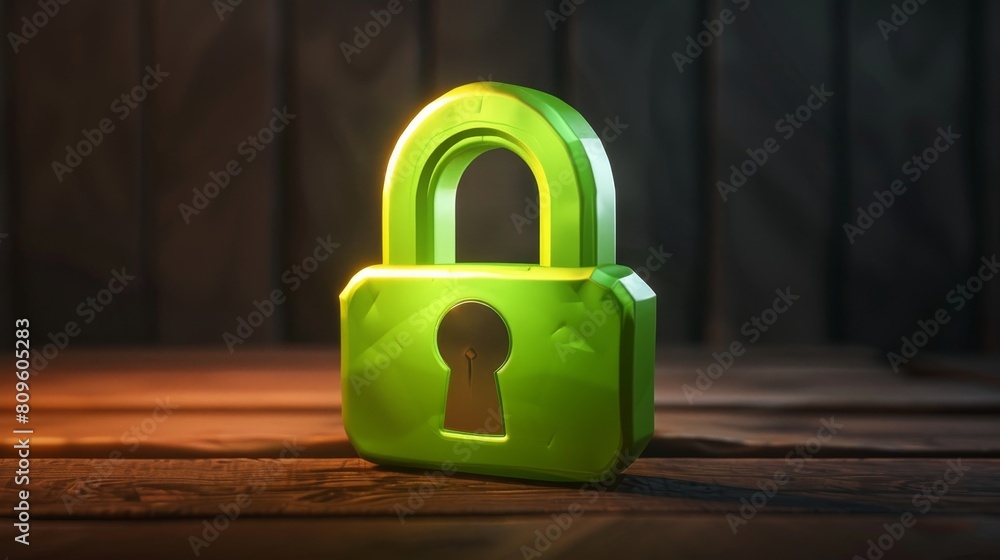 Poster in 3d illustration, there is a good password 3d render, privacy concept, secure data protection, com