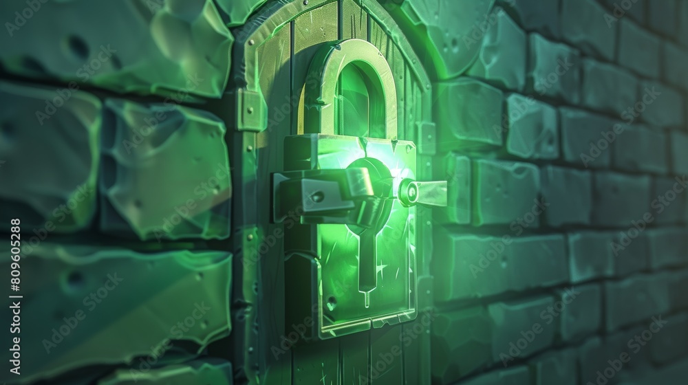Poster this is a good password 3d render, the concept of privacy, secure data protection, a verification sy