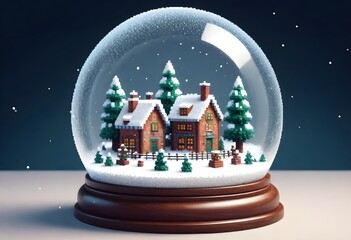 Pixel art an intricate 8k scene inside a snow glob (9)