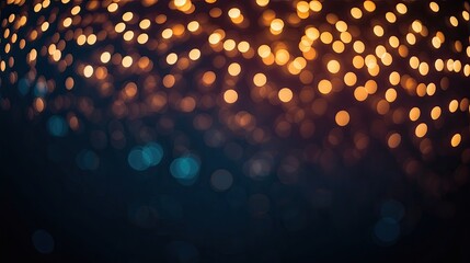 Festive abstract bokeh background, Christmas lights in the night city, shiny sparkles with bright glowing lights in dark
