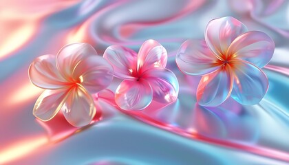 Abstract background with flowers. 3d rendering, 3d illustration.