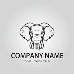 Obraz premium Elephant head logo company design vector image on the white background