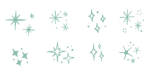 flat sparkle star drawn vector element