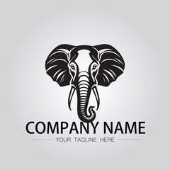 Obraz premium Elephant head logo company design vector image on the white background