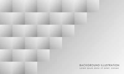 Abstract geometric background. White and gray color 3d render Vector illustration for your design.