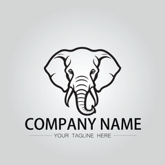 Obraz premium Elephant head logo company design vector image on the white background