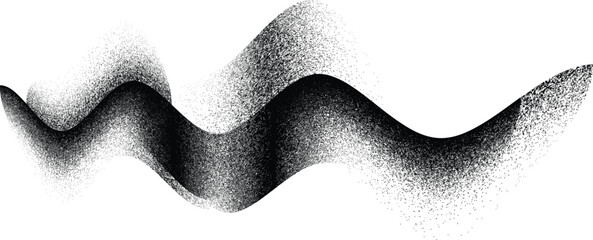 Distorted geometric shape . Minimal art design . Noise destroyed wave logo . Trendy grainy shapes . Graph print texture .Spray effect .Grunge texture . Distressed element .vector
