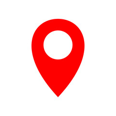 Location mark icon, flat design map position pin