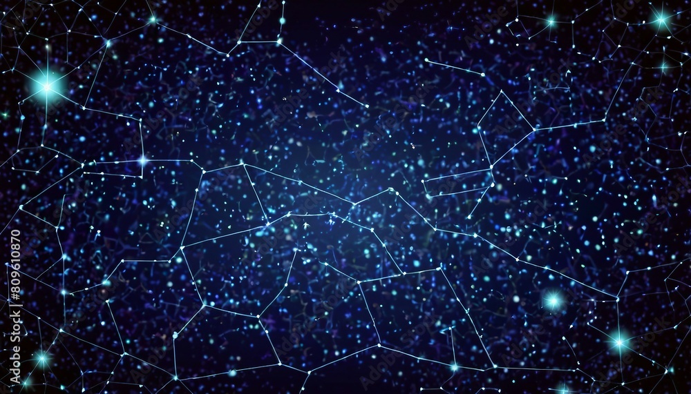 Wall mural cosmic exploration: abstract celestial map background featuring constellations and astronomical symb