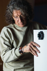Male carpenter working in shop