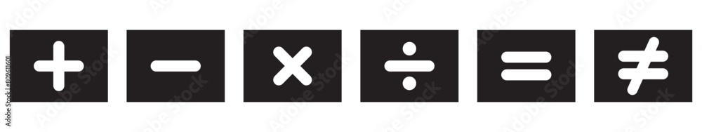 Poster calculator vector key isolated on white background. addition, subtraction. mathematical symbols icon