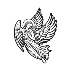 Angel Vector Images. illustration of Angel on white background