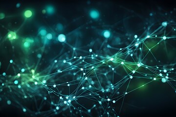 Colorful abstract lines and dots. futuristic technology and data background