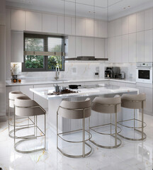 Modern white kitchen