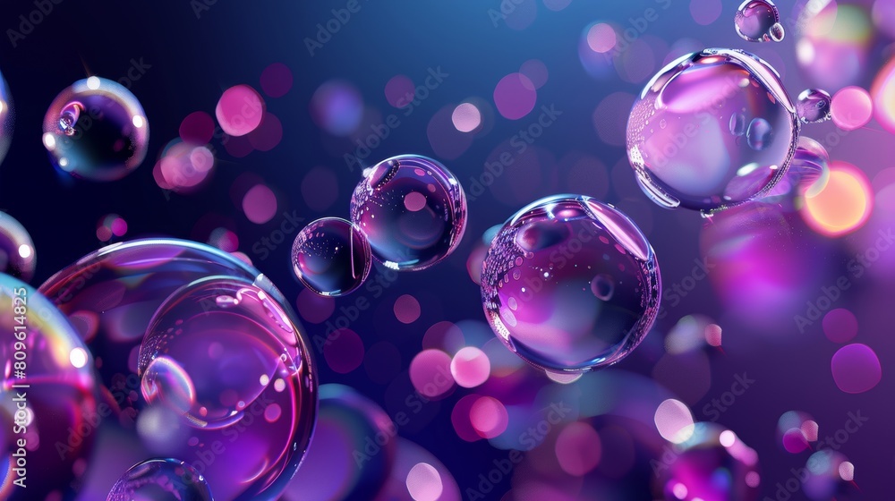 Poster abstract gradient background design with morphism. transparent card frame with blur purple fluid bub