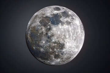 Full moon isolated on black background.