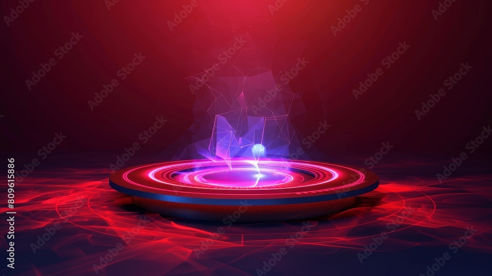 Aufkleber ui modern teleport podium with magic glow and hud fantasy futuristic element. cyber abstract vortex 