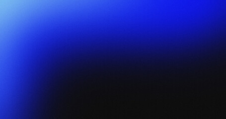 Blue illuminated wave on black, grainy color gradient background, noise texture effect, copy space	