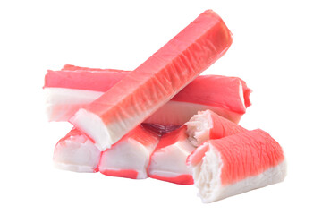 Crab sticks on a white background isolated