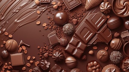 Promotional illustrations to celebrate World Chocolate Day，AI generated.