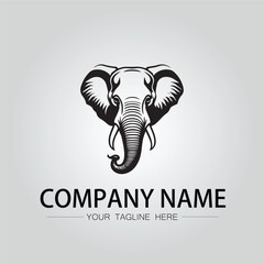 Elephant head logo company design vector image on the white background