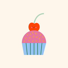 Cute and Simple Cupcake Illustrations