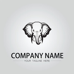 Elephant head logo company design vector image on the white background
