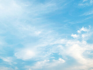 White clouds and blue sky background