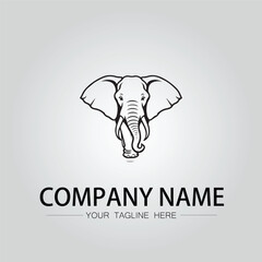 Elephant head logo company design vector image on the white background