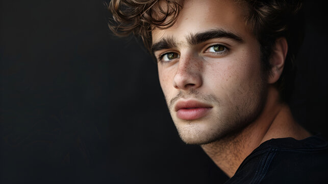 Studio portrait of a handsome young european man