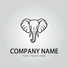 Elephant head logo company design vector image on the white background