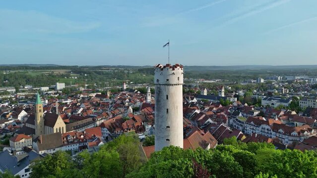Ravensburg, Deutschland: Blick auf die Stadt unter dem Mehlsack